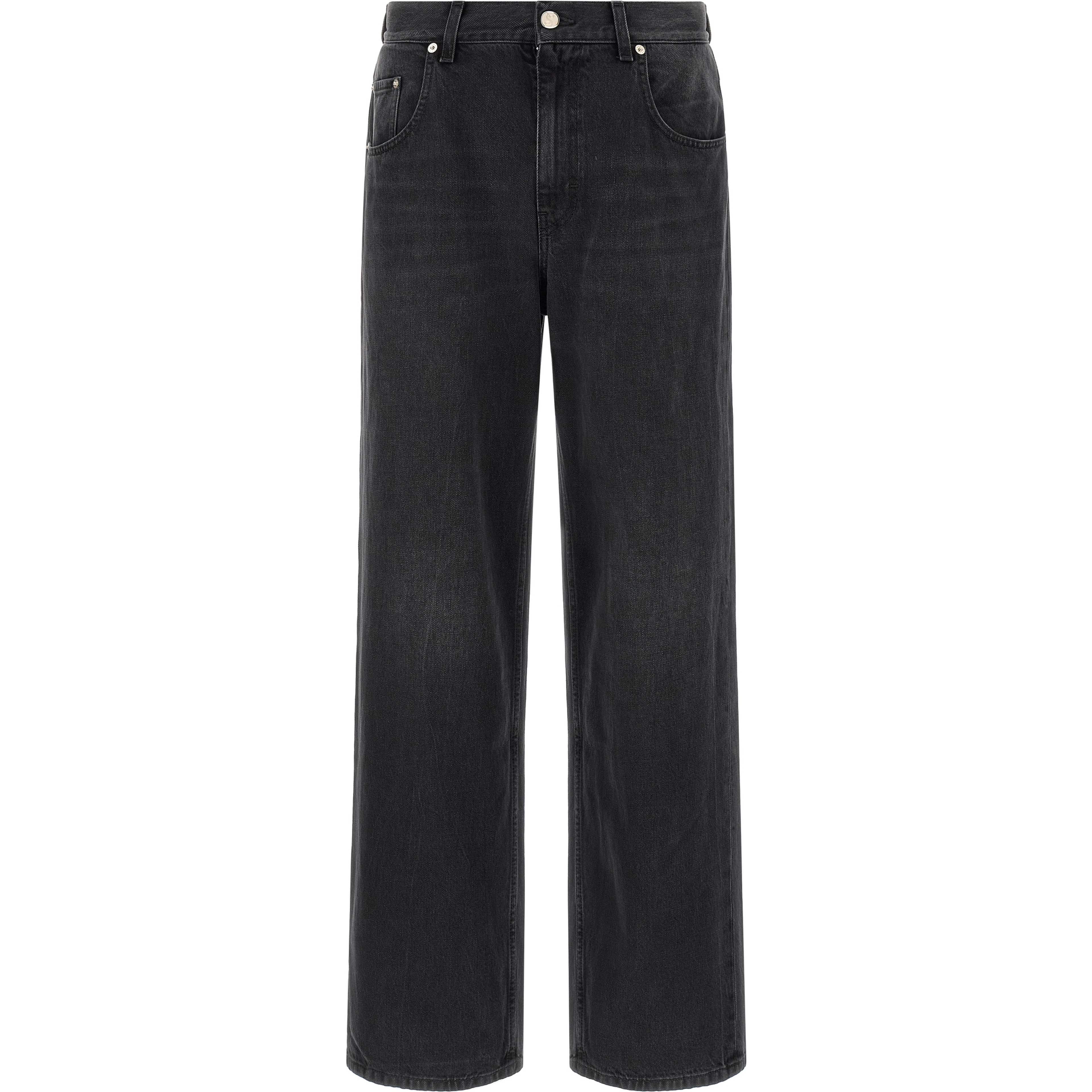 Black Cotton Relaxed Fit Jeans