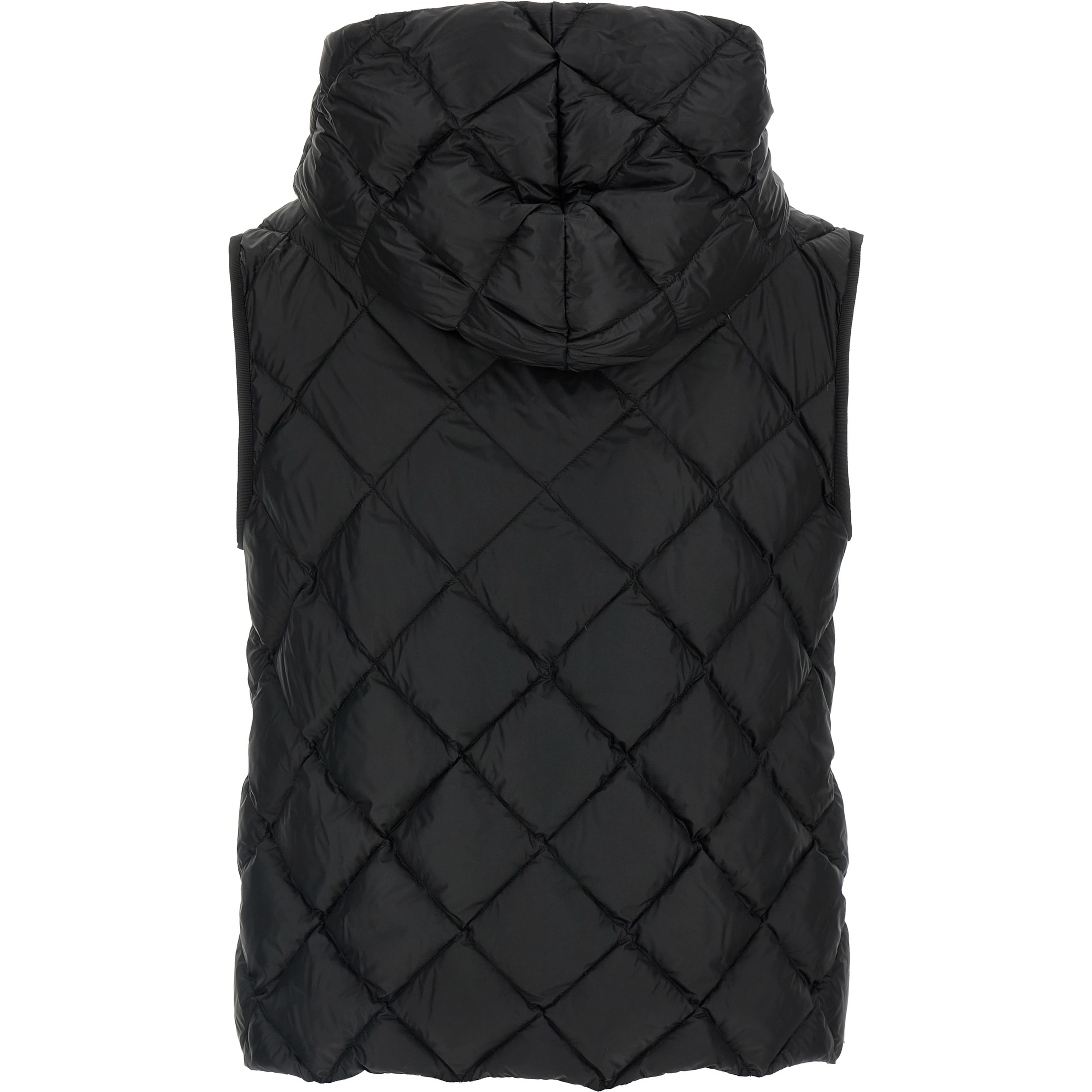 Black Polyester Sleeveless Jacket