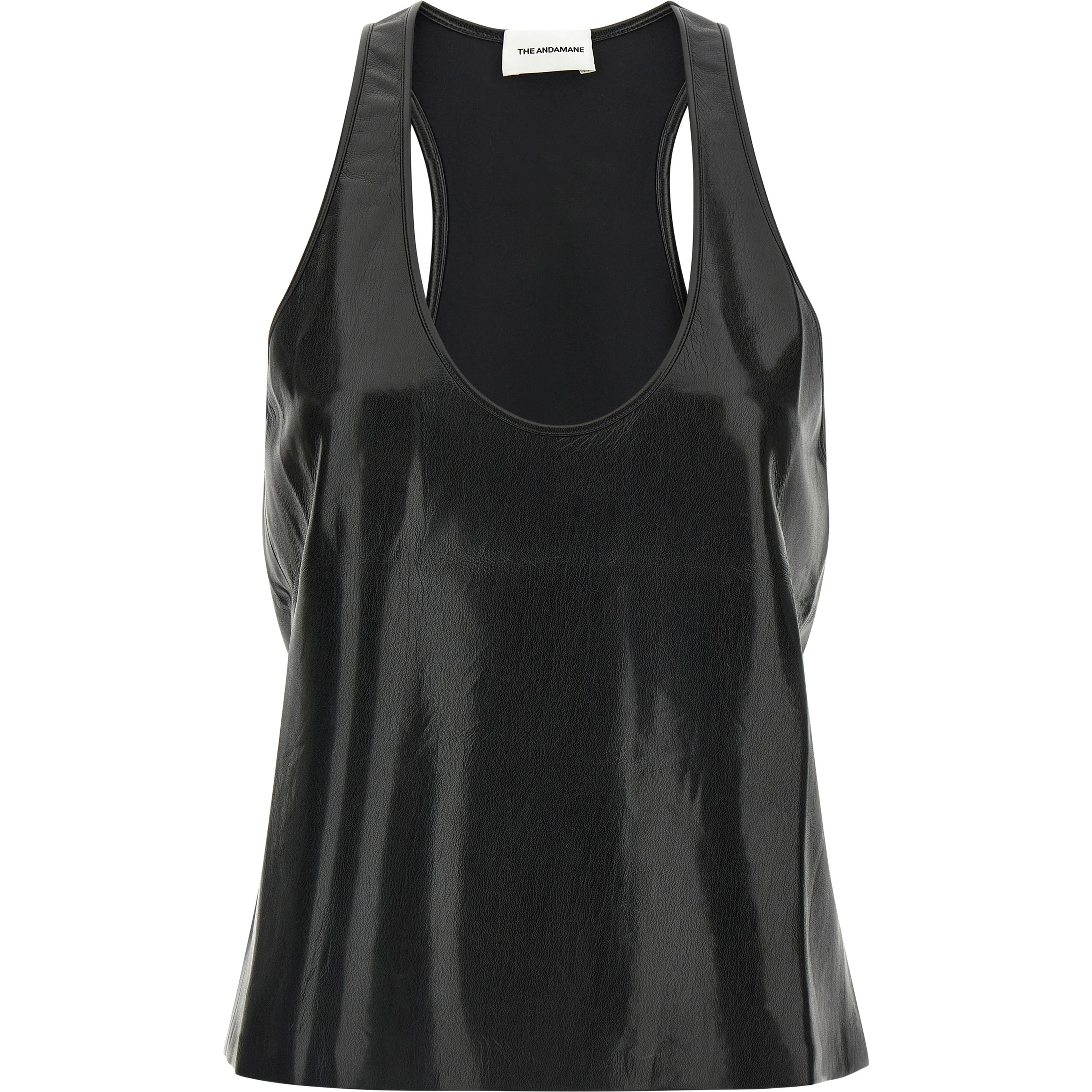 Black Polyester Sleeveles T-Shirt