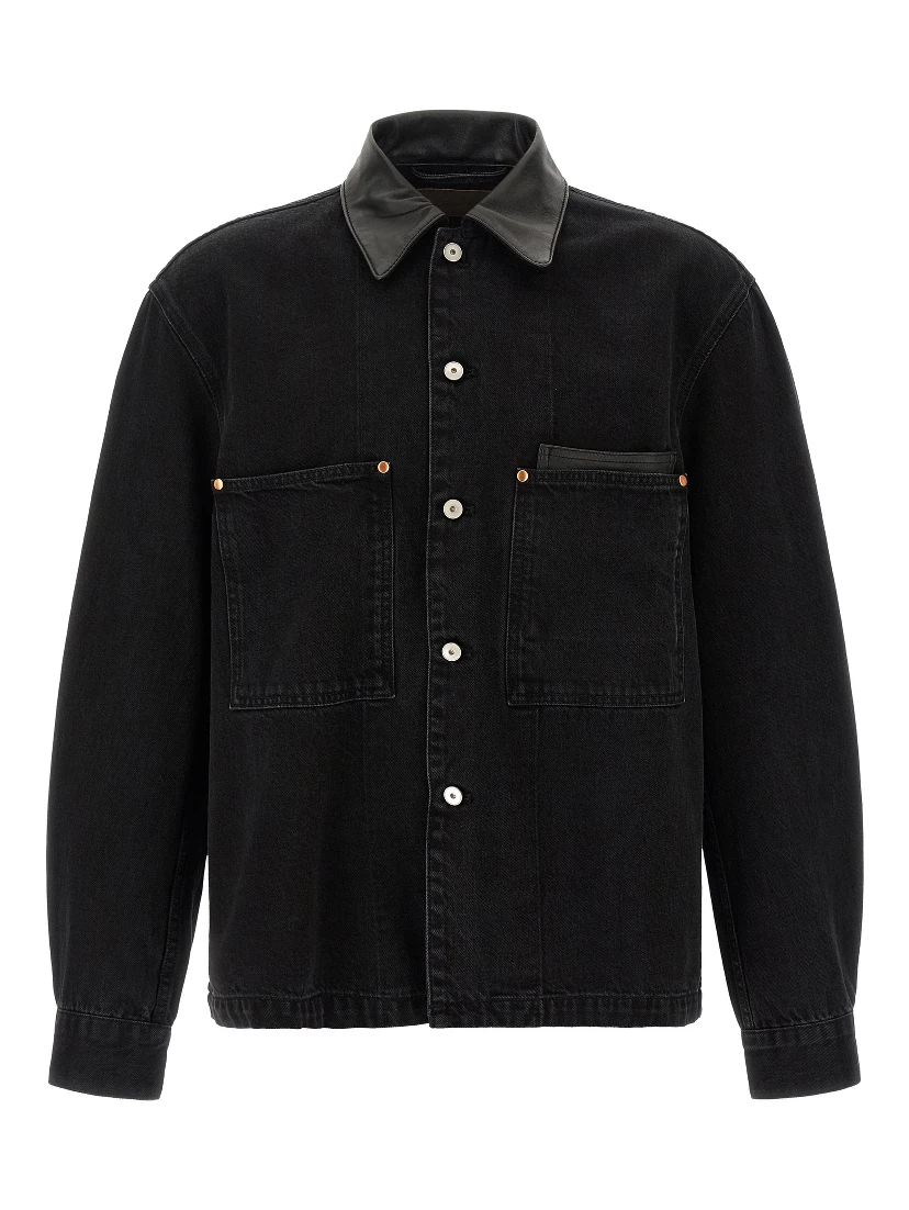 Black Cotton Denim Jacket