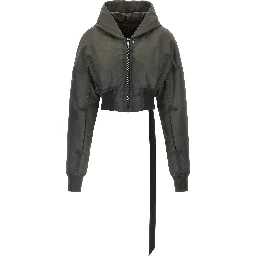 Gray Nylon Bomber