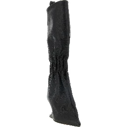Black Calfskin Over The Knee
