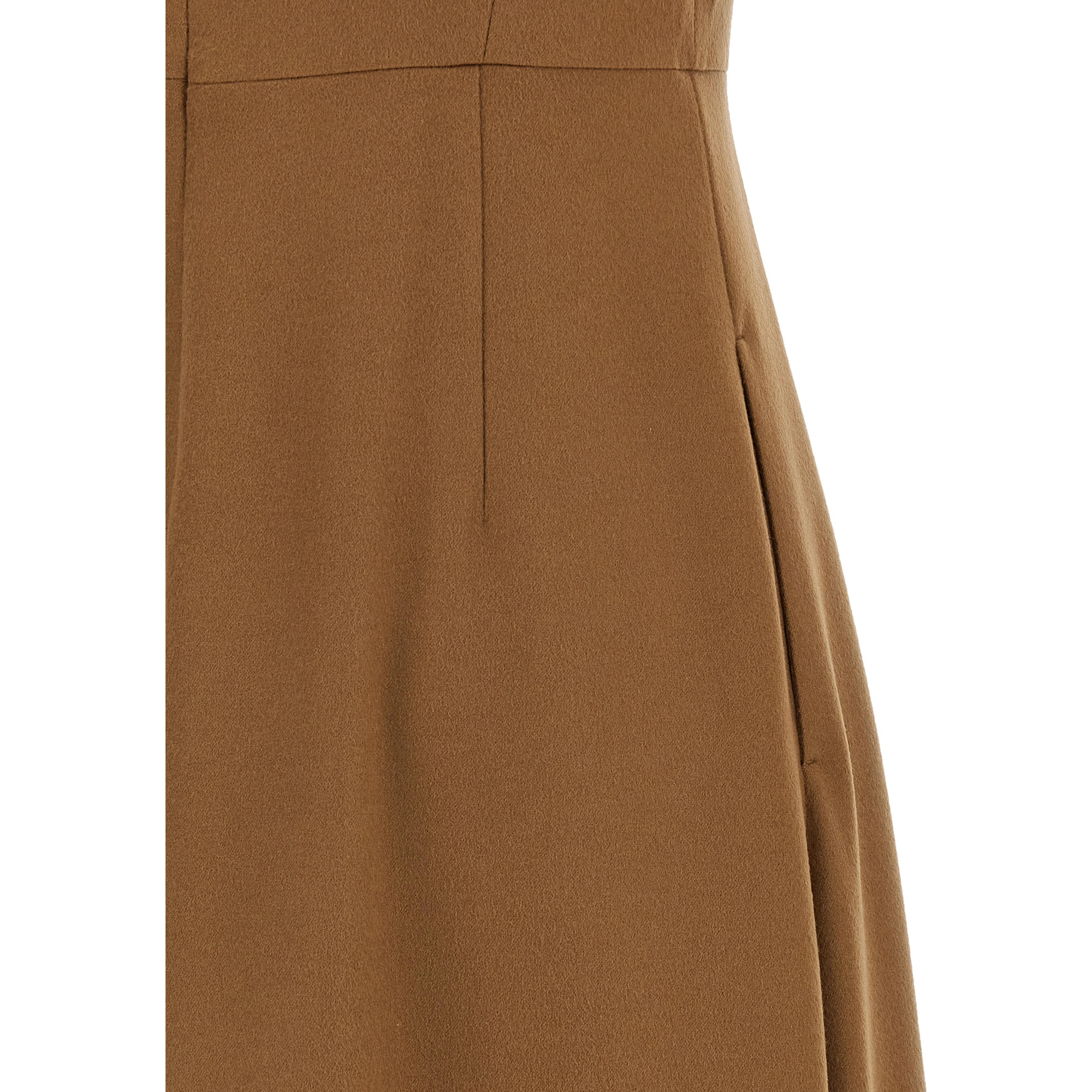 Brown Wool Midi Dress