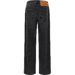 Black Cotton Relaxed Fit Jeans