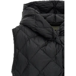 Black Polyester Sleeveless Jacket