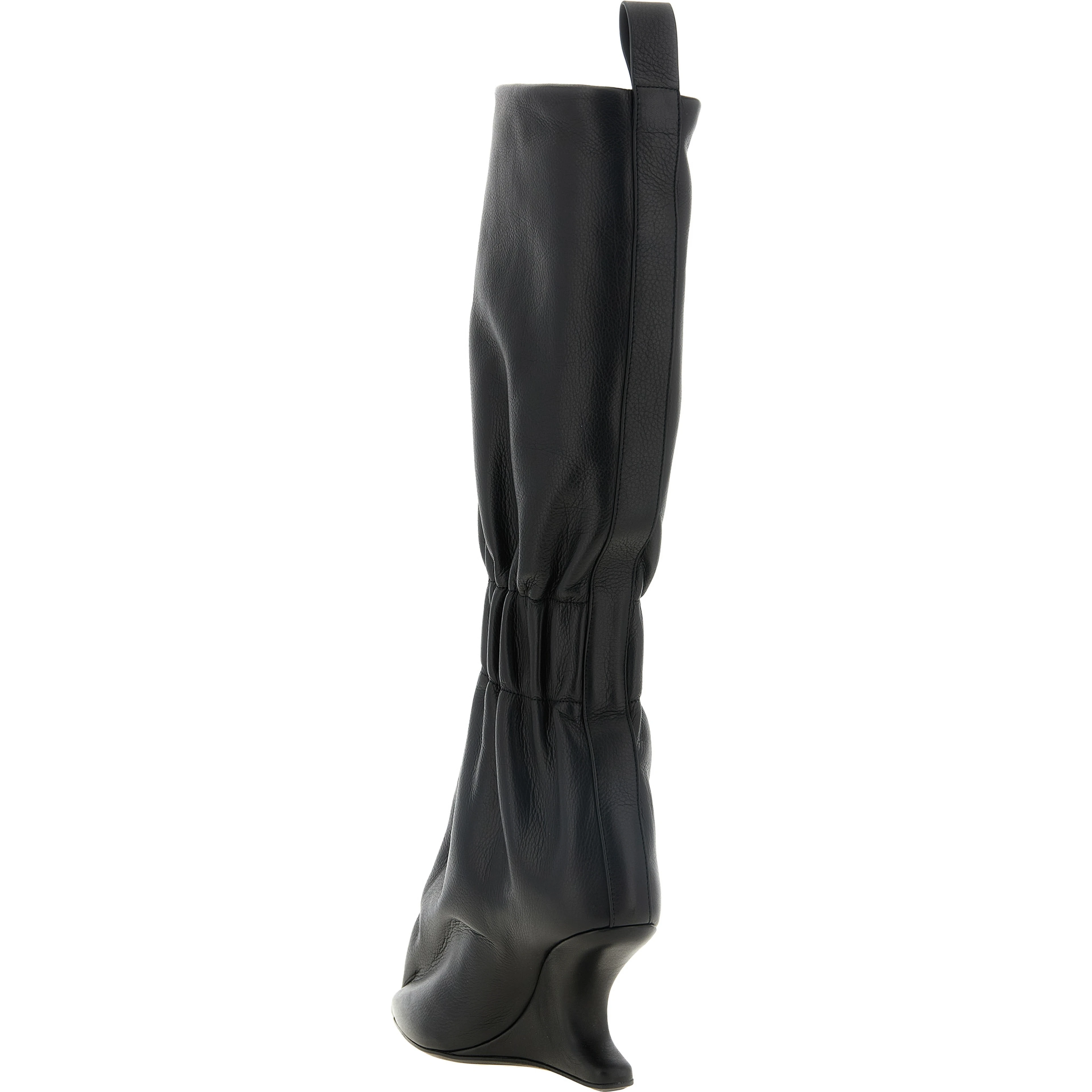 Black Calfskin Over The Knee