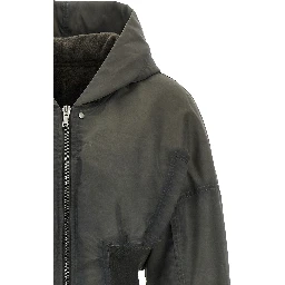 Gray Nylon Bomber