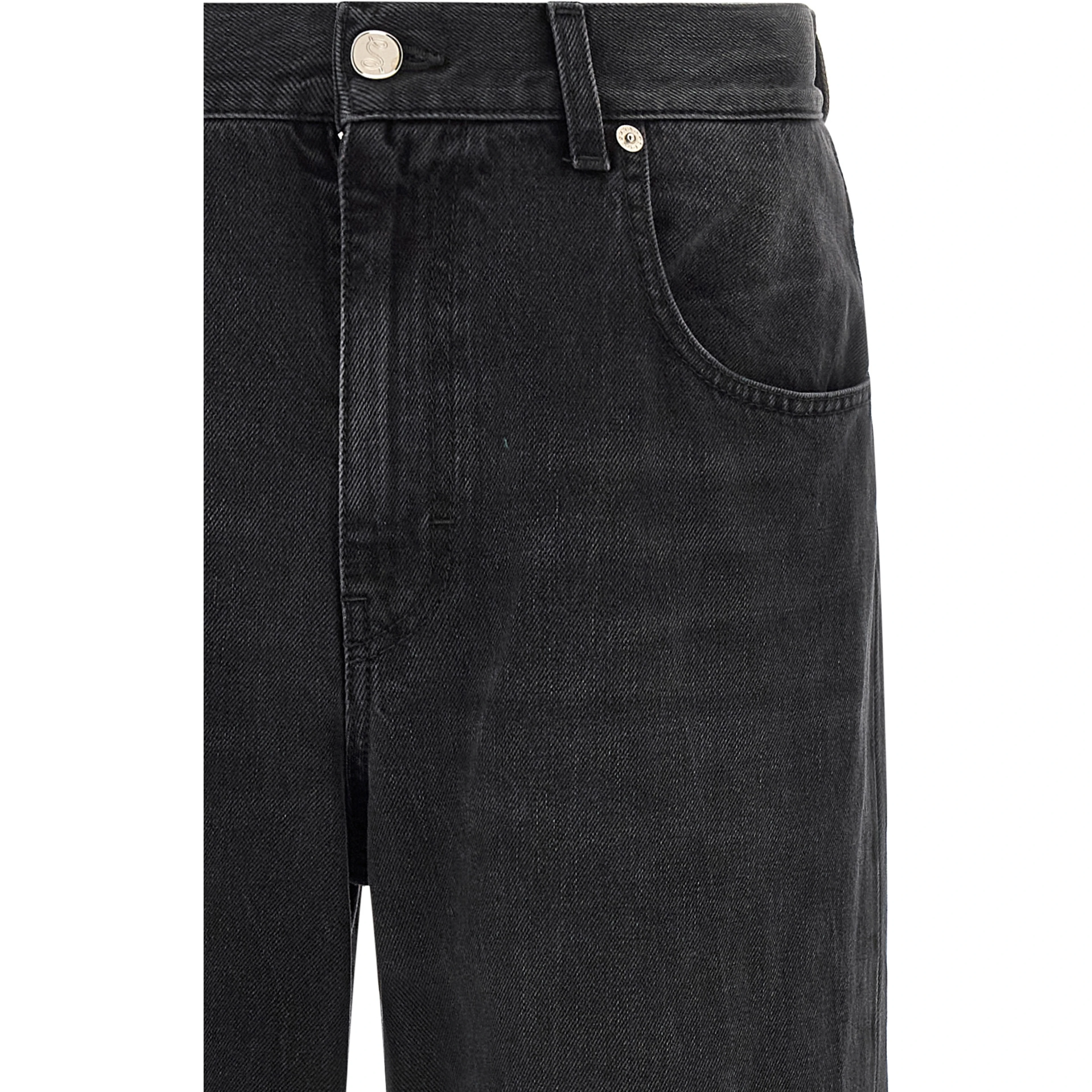 Black Cotton Relaxed Fit Jeans