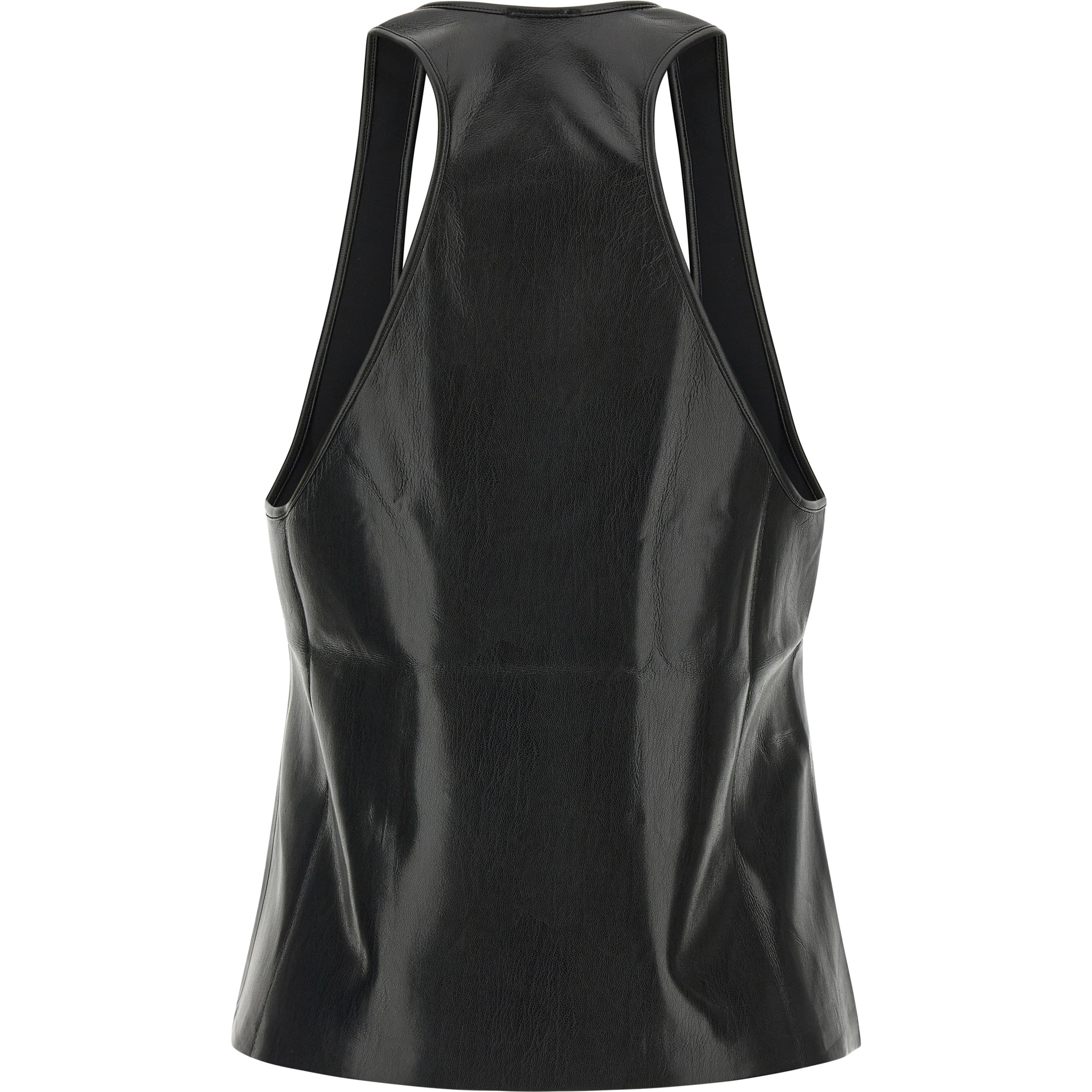 Black Polyester Sleeveles T-Shirt