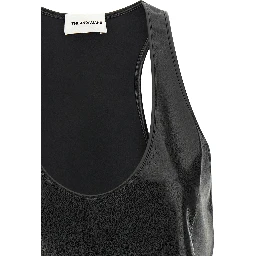 Black Polyester Sleeveles T-Shirt