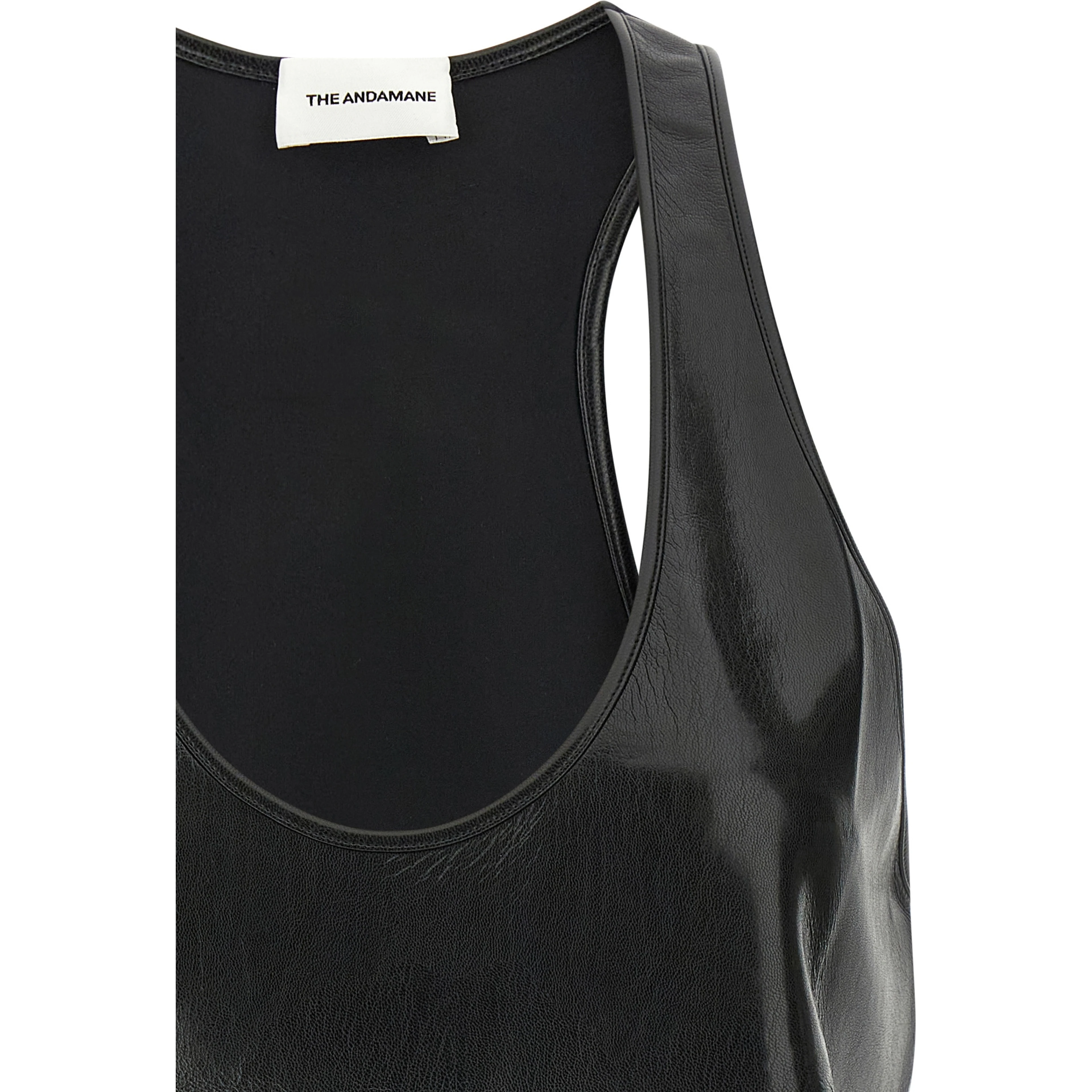 Black Polyester Sleeveles T-Shirt