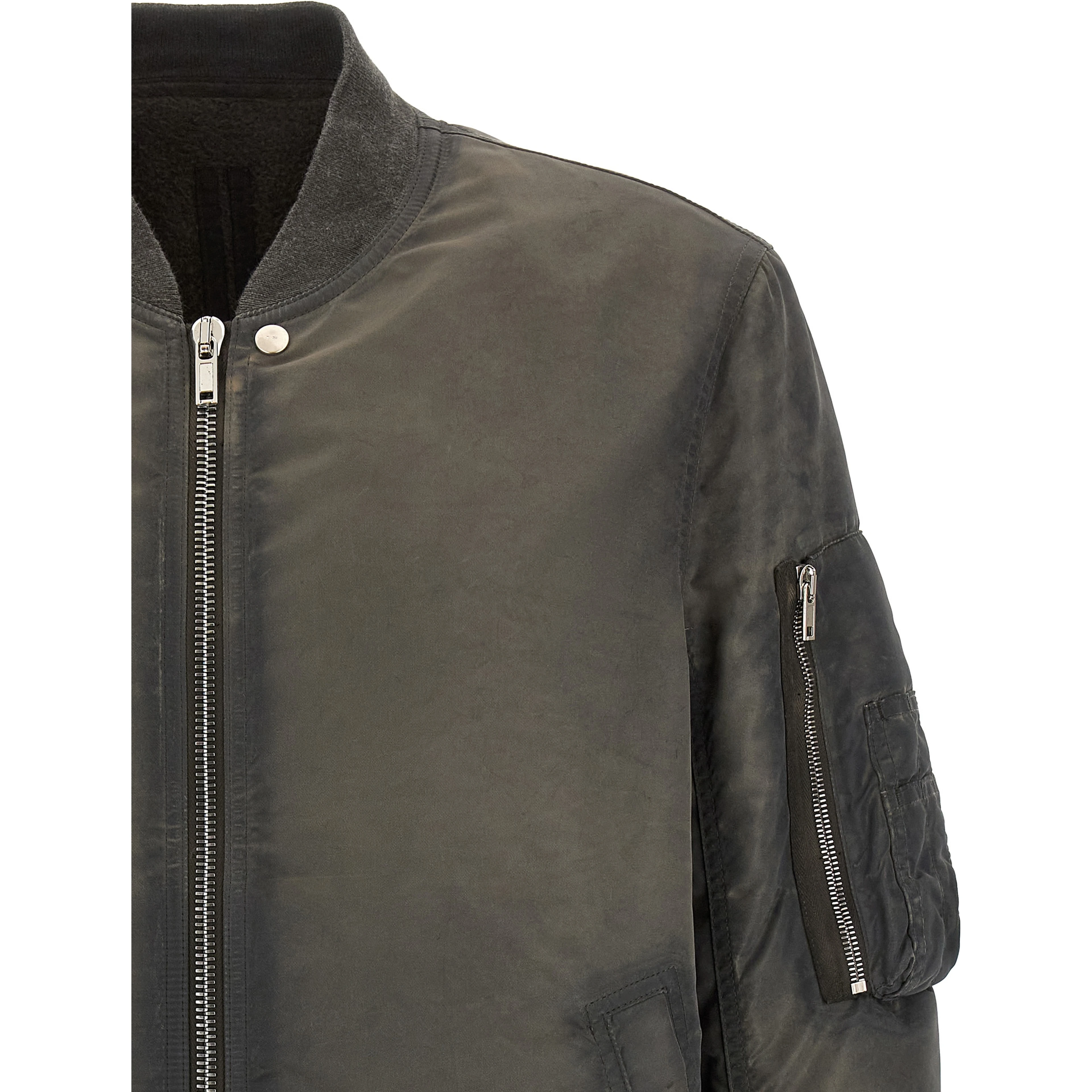 Gray Nylon Bomber
