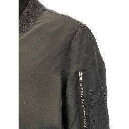 Gray Nylon Bomber