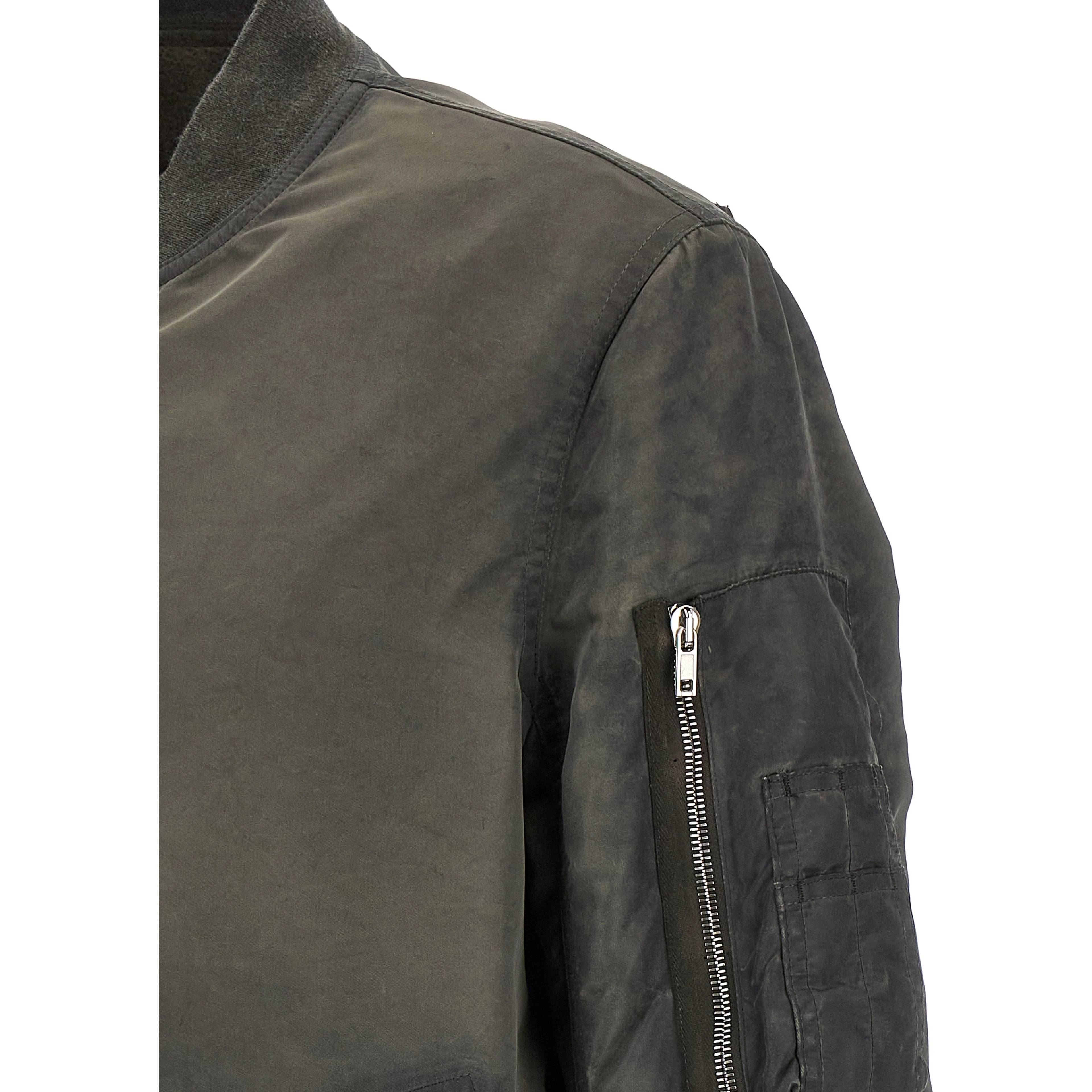 Gray Nylon Bomber