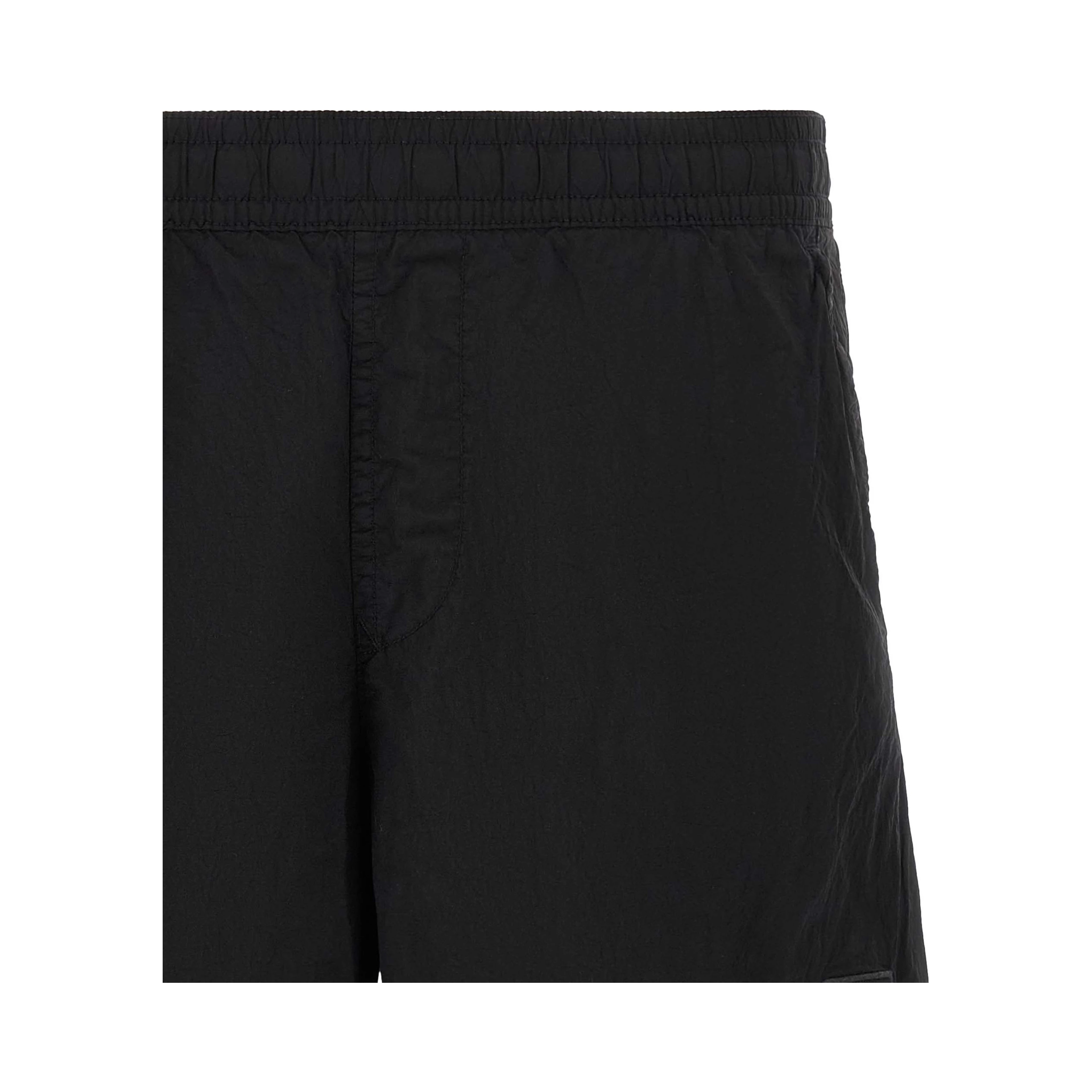 Black Polyamide Cargo Shorts