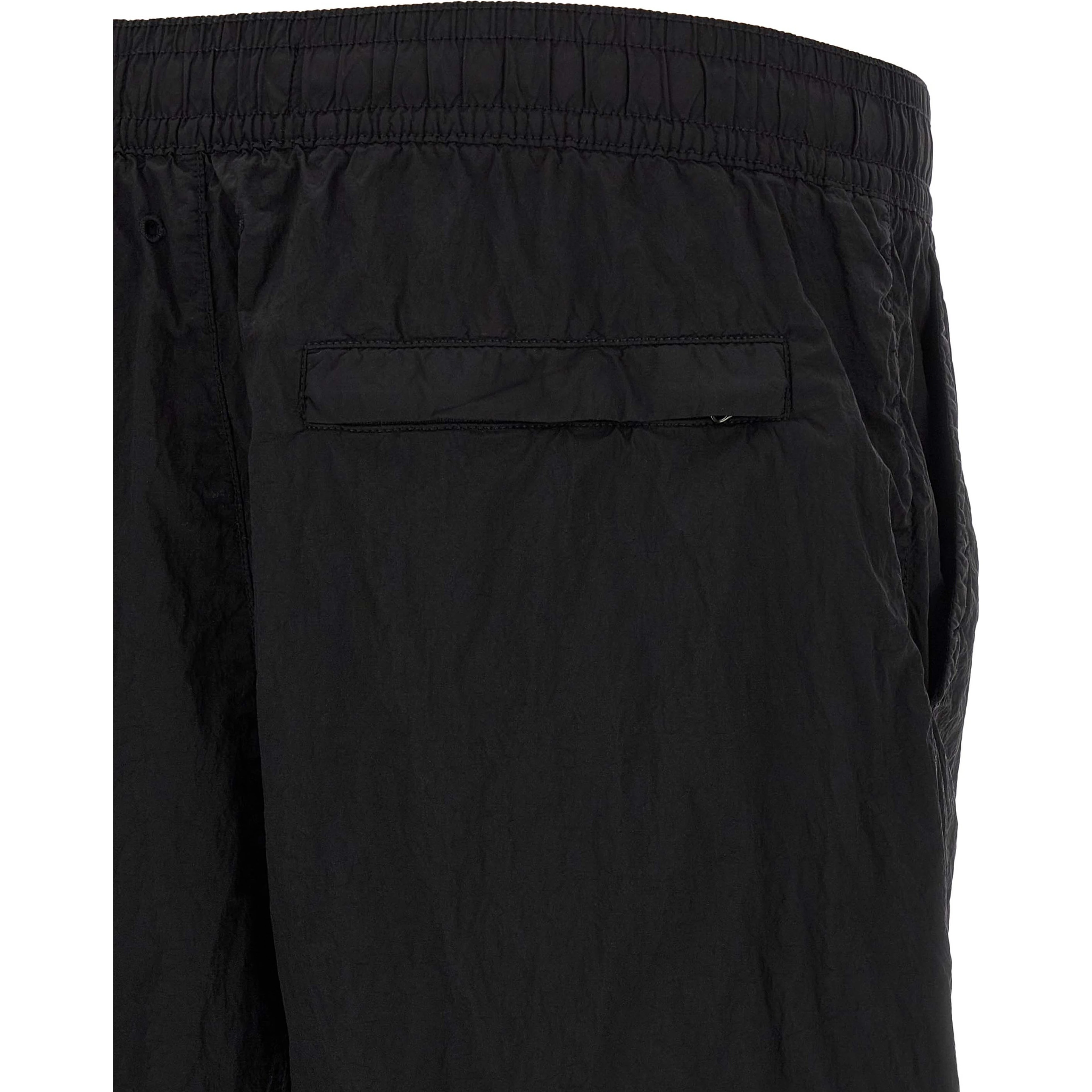 Black Polyamide Cargo Shorts