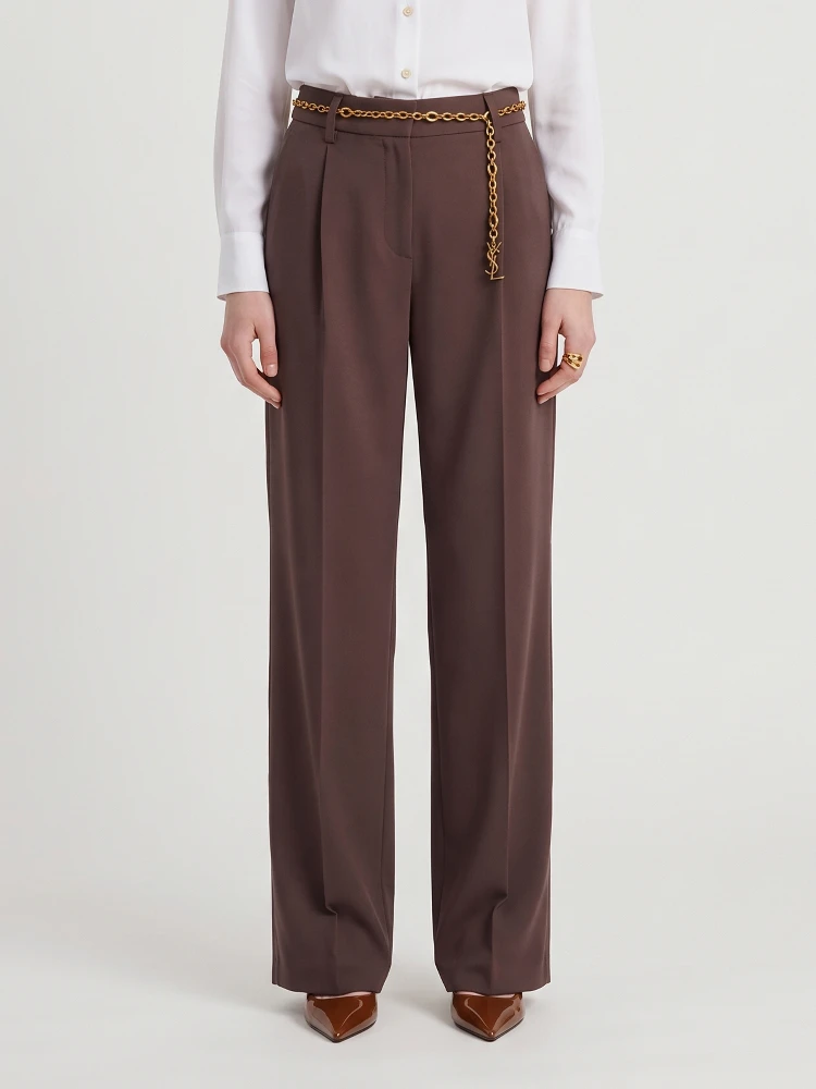 Straight leg canvas trousers