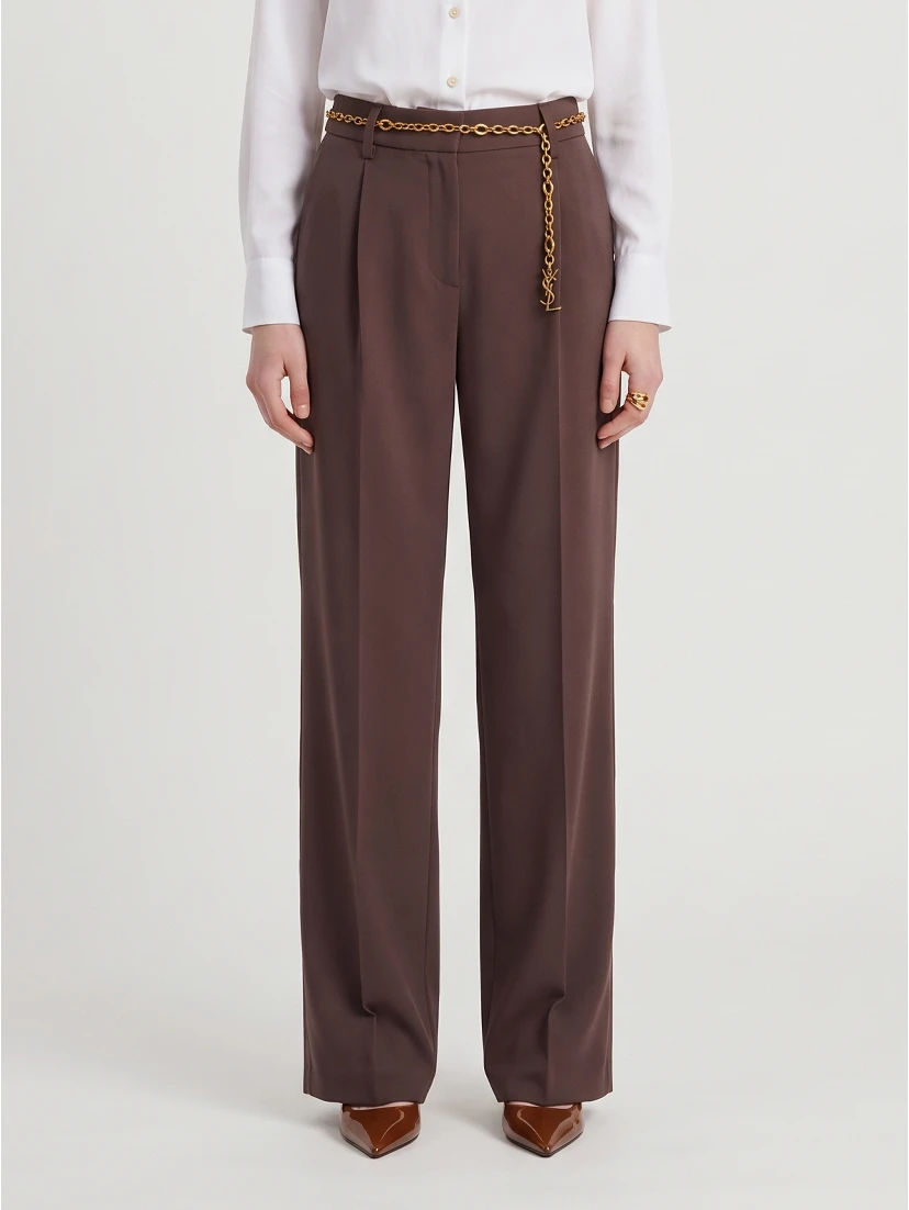 Straight leg canvas trousers