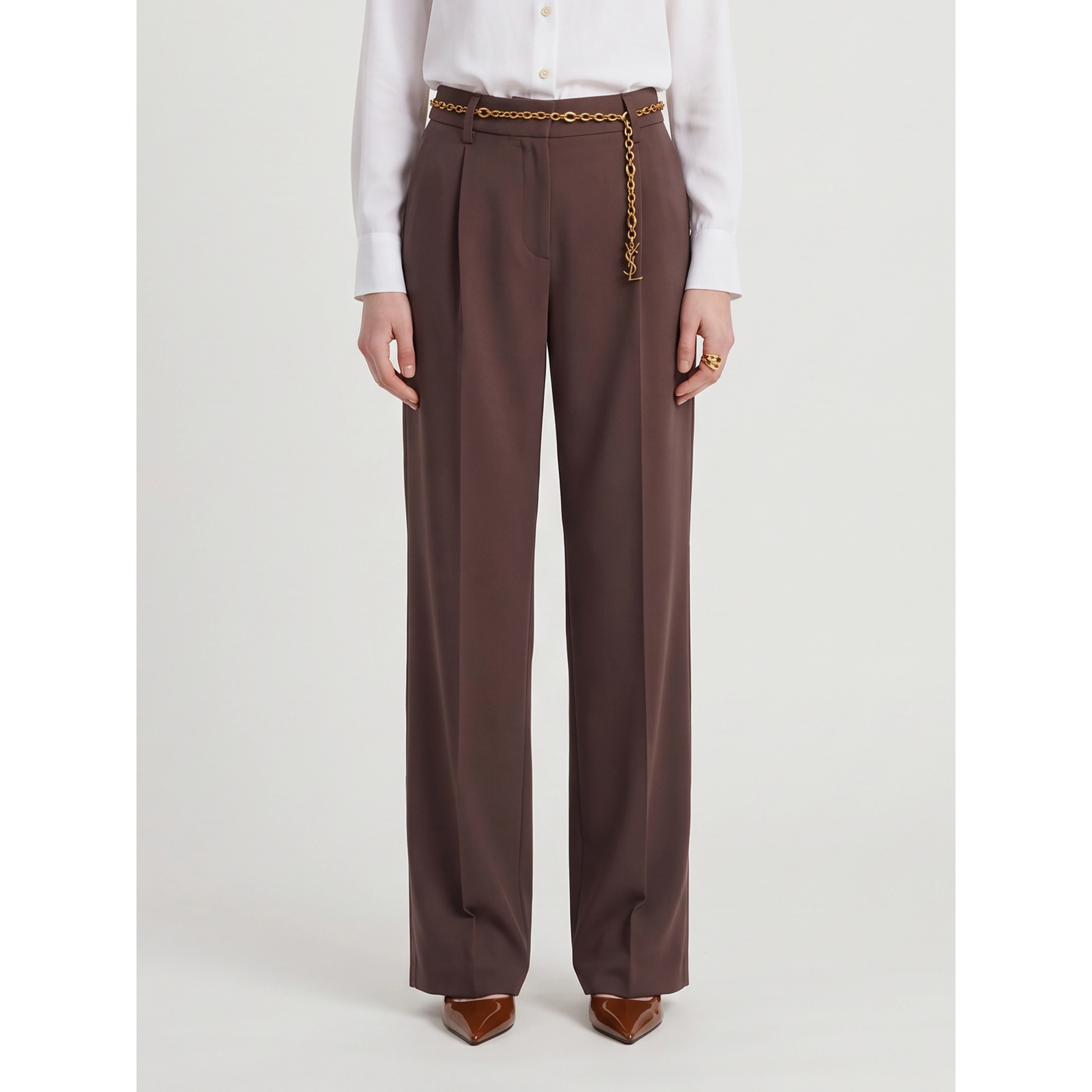 Straight leg canvas trousers