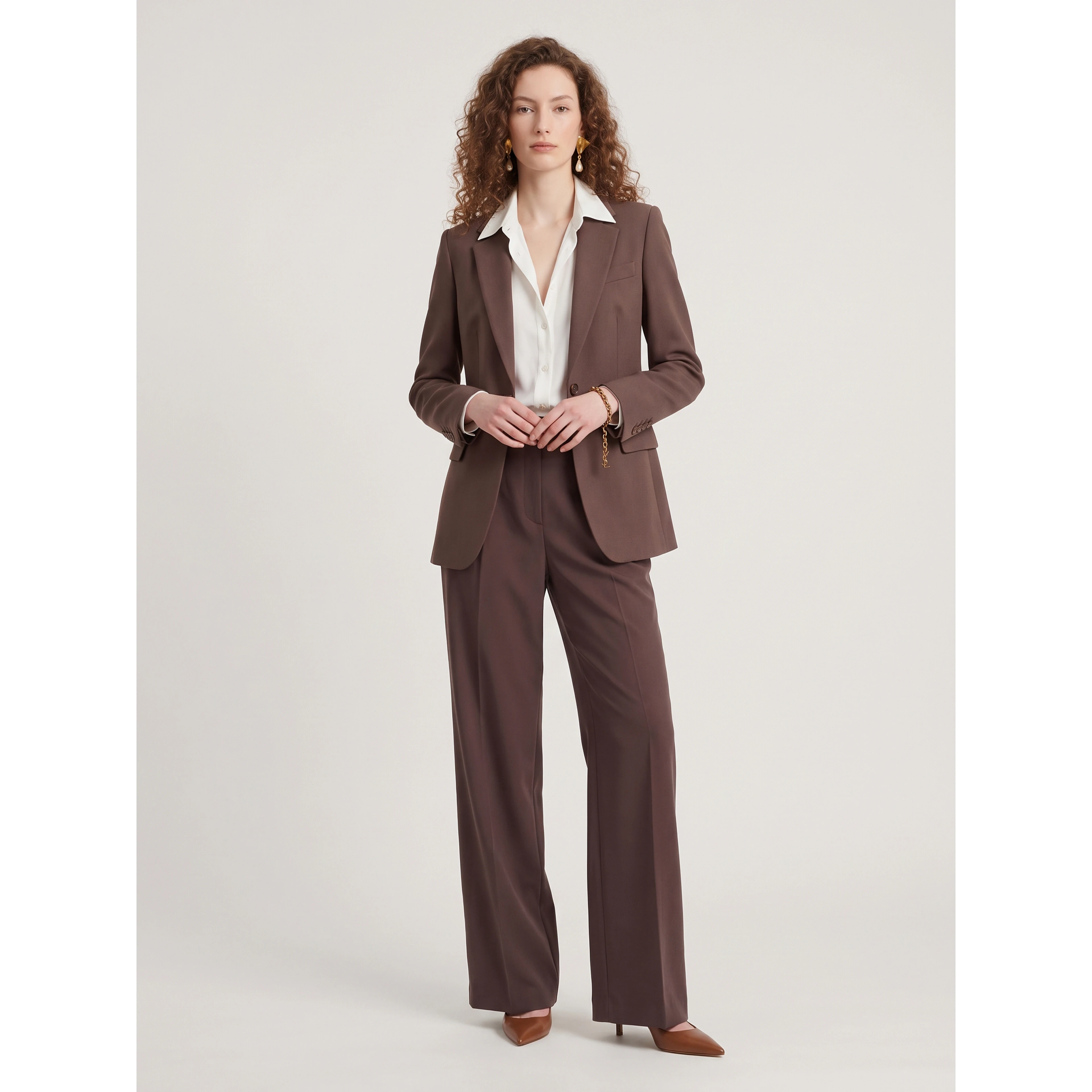 Straight leg canvas trousers