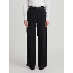Straight leg canvas trousers