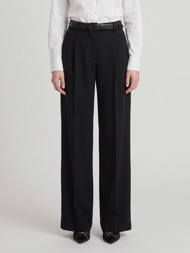 Straight leg canvas trousers
