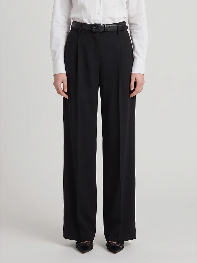 Straight leg canvas trousers