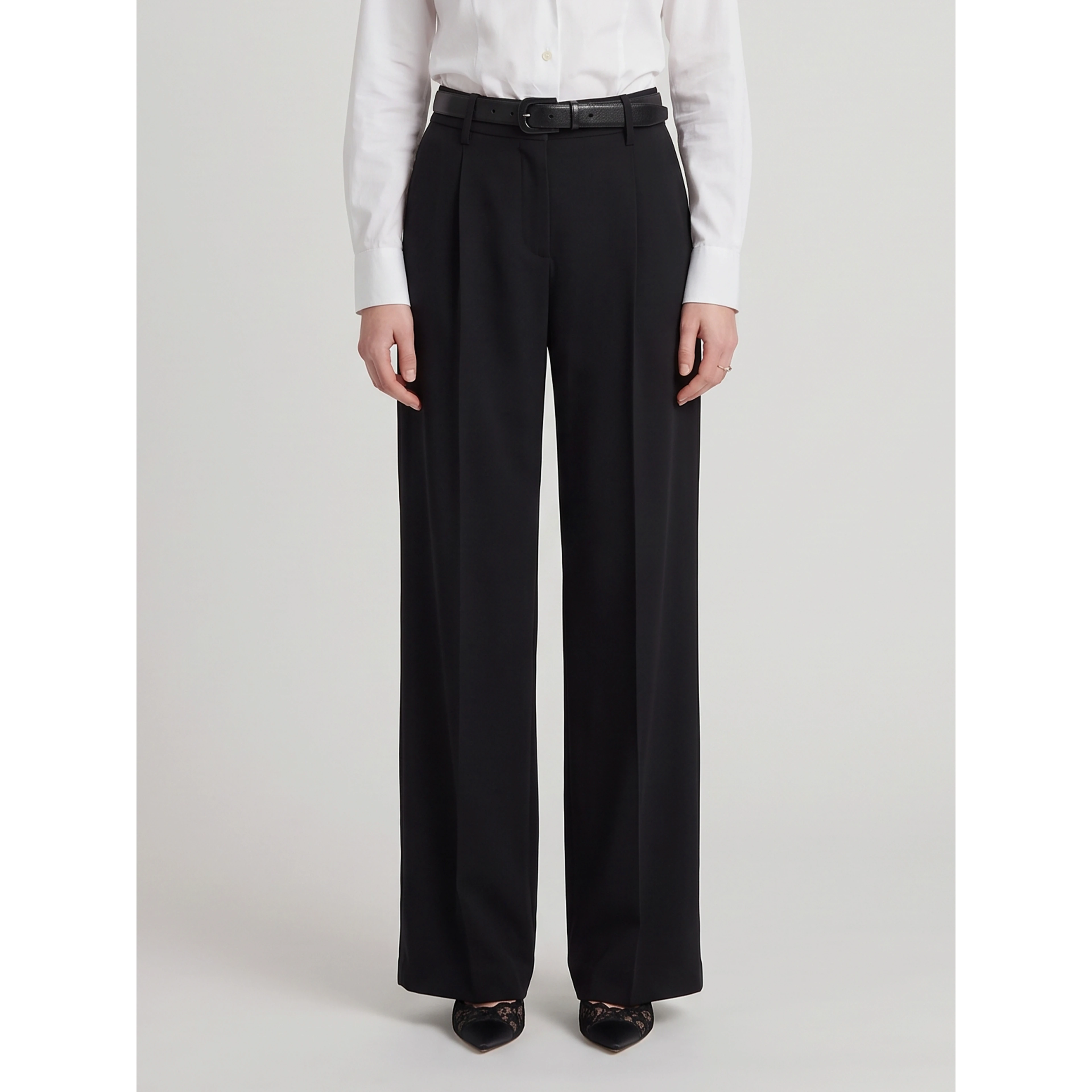 Straight leg canvas trousers