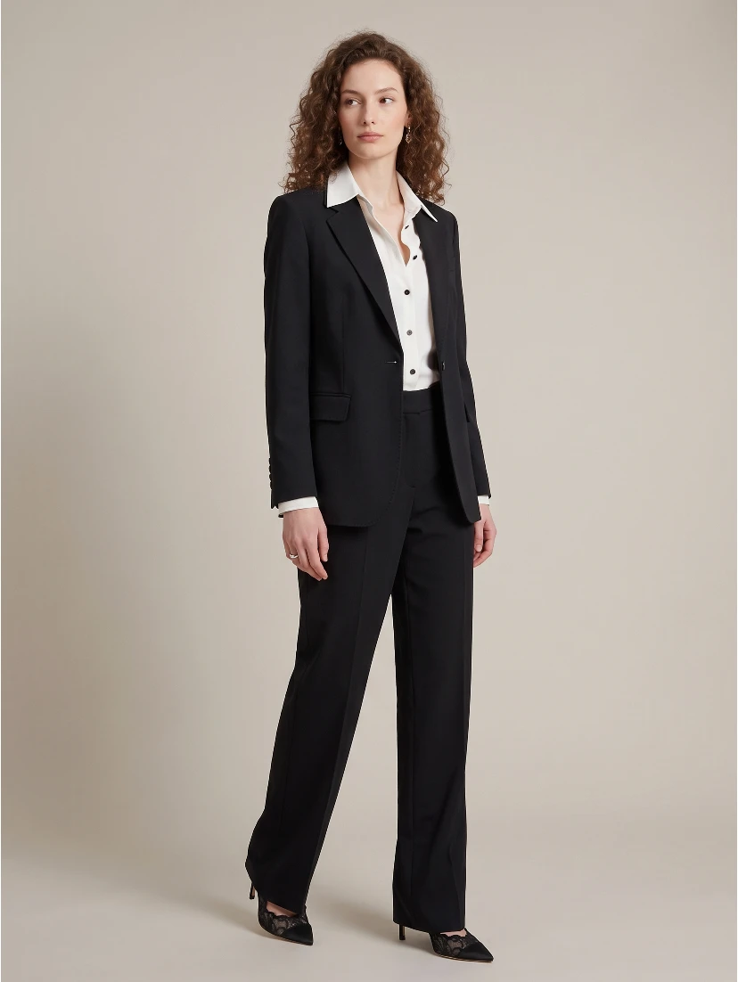 Straight leg canvas trousers