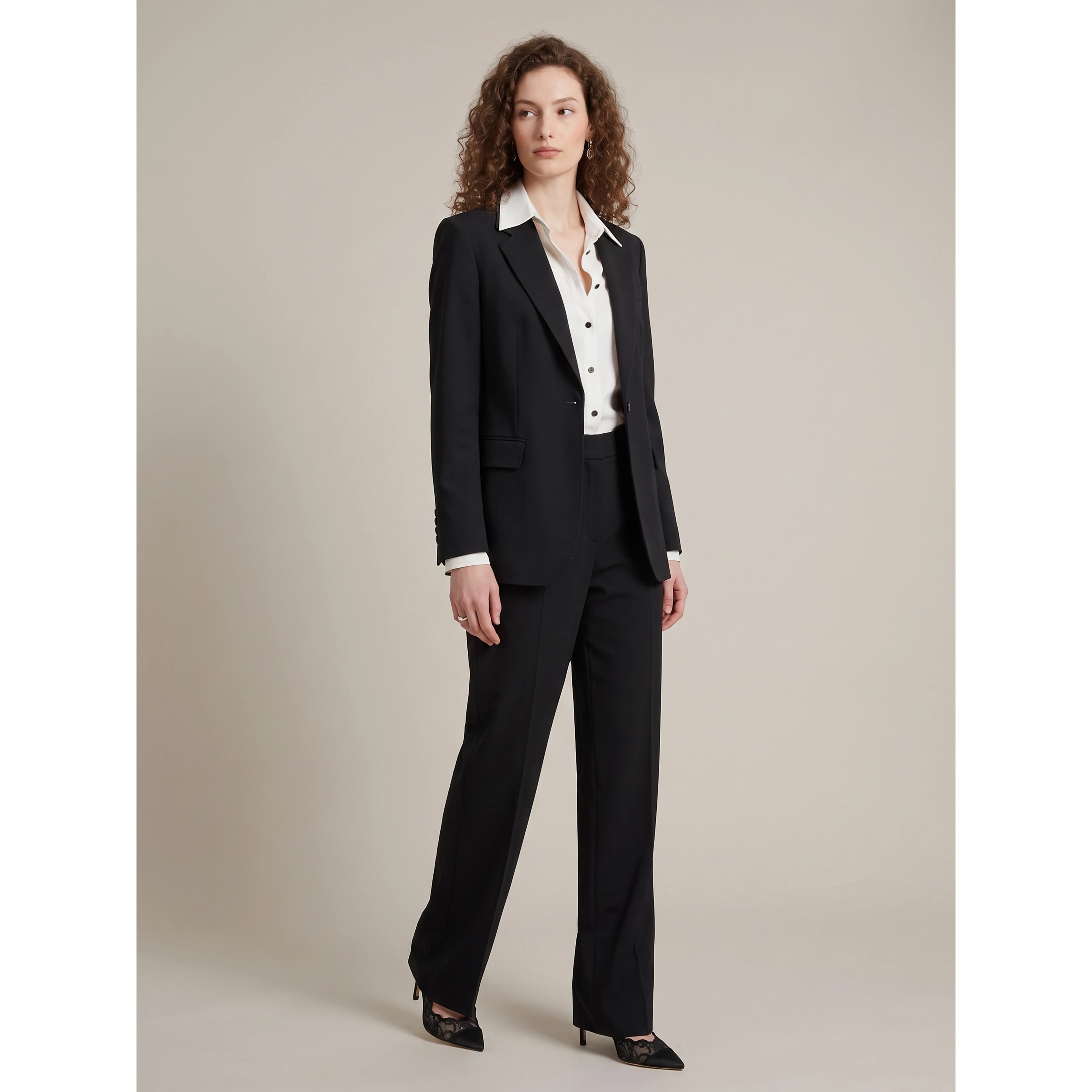Straight leg canvas trousers