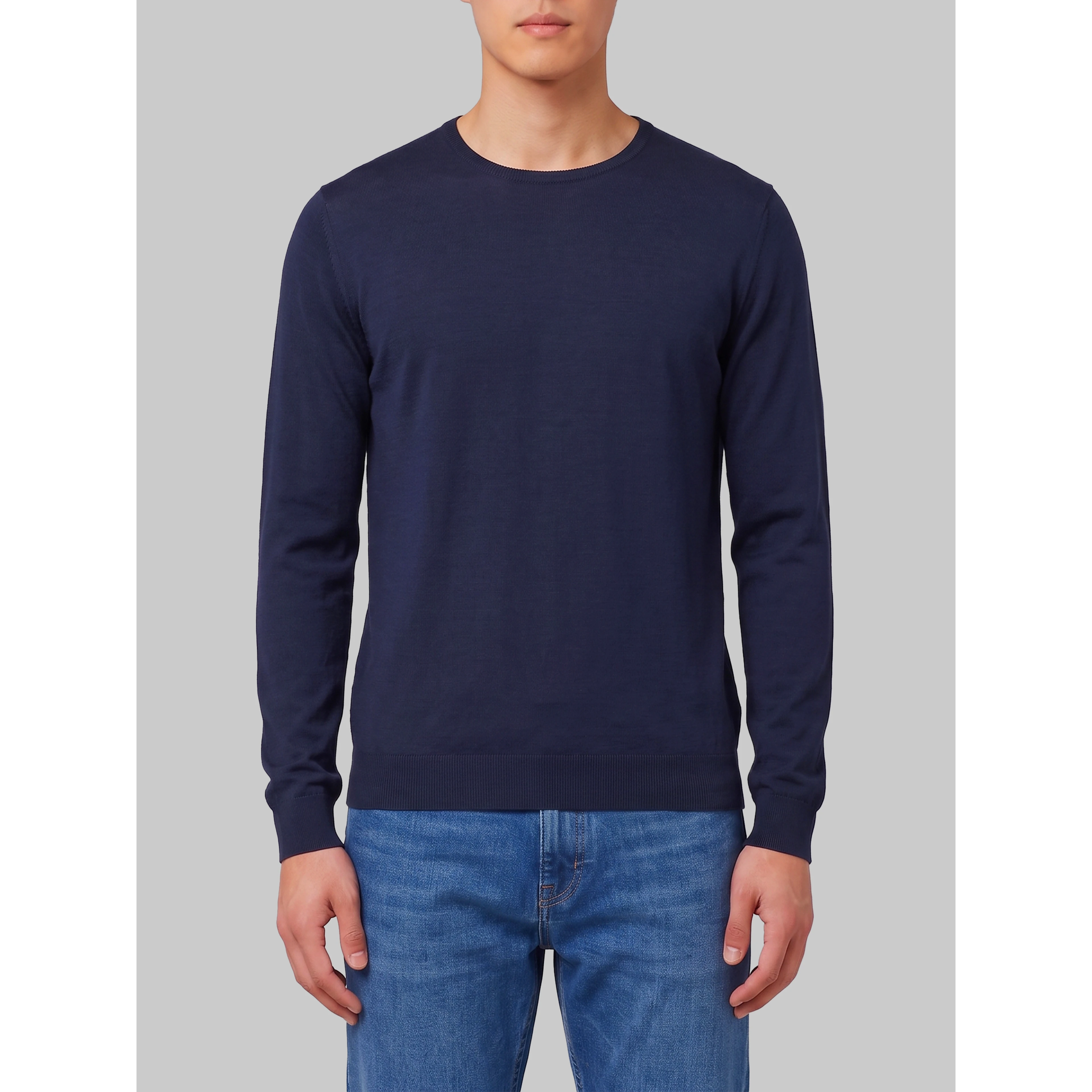 Lundy crew neck jumper in midnight