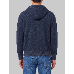 Merino wool zip sweatshirt in navy