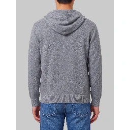 Merino wool zip sweatshirt in grey