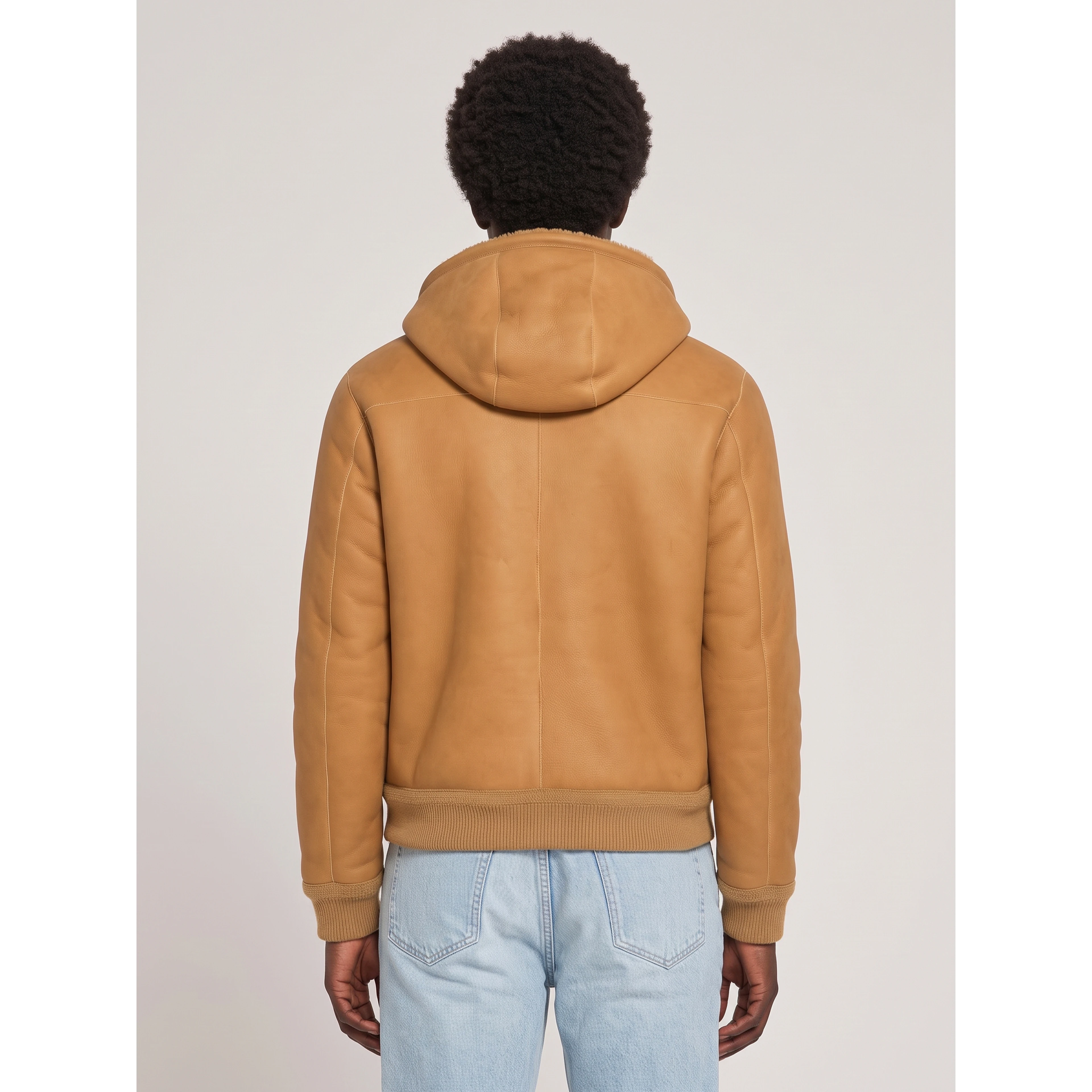 Hooded leather jacket