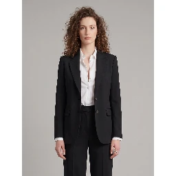 Single-breasted jacket in stretch canvas