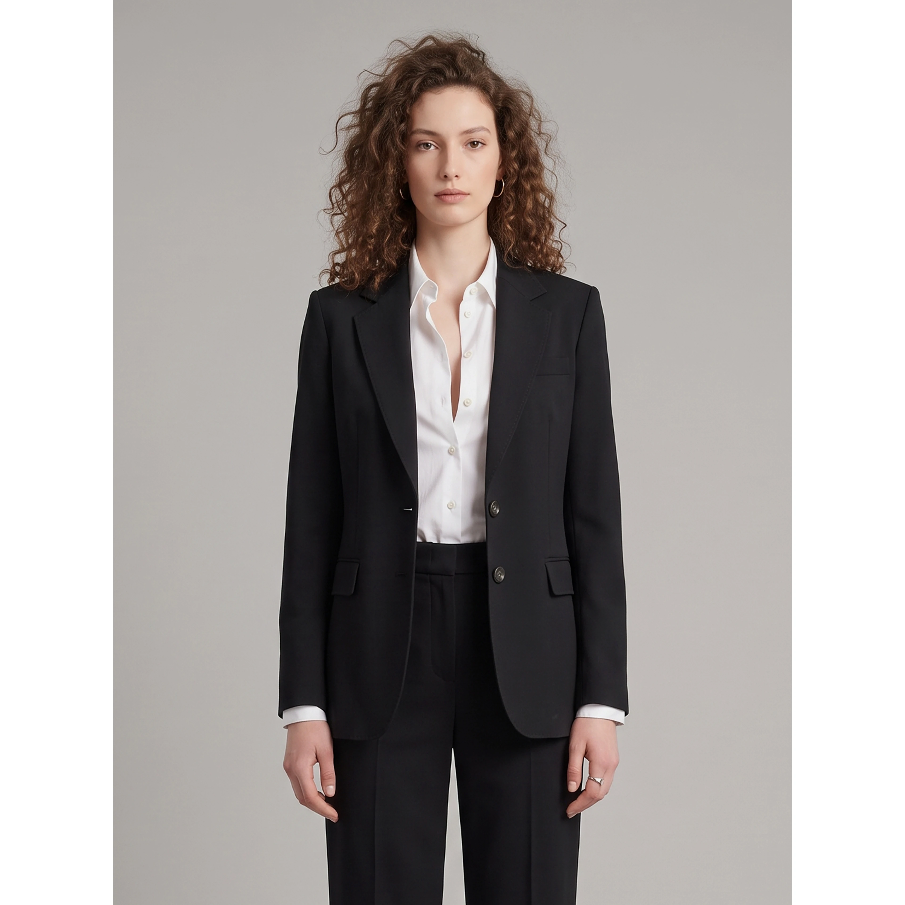 Single-breasted jacket in stretch canvas
