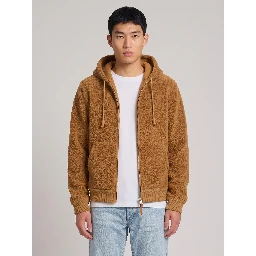 Hooded leather jacket