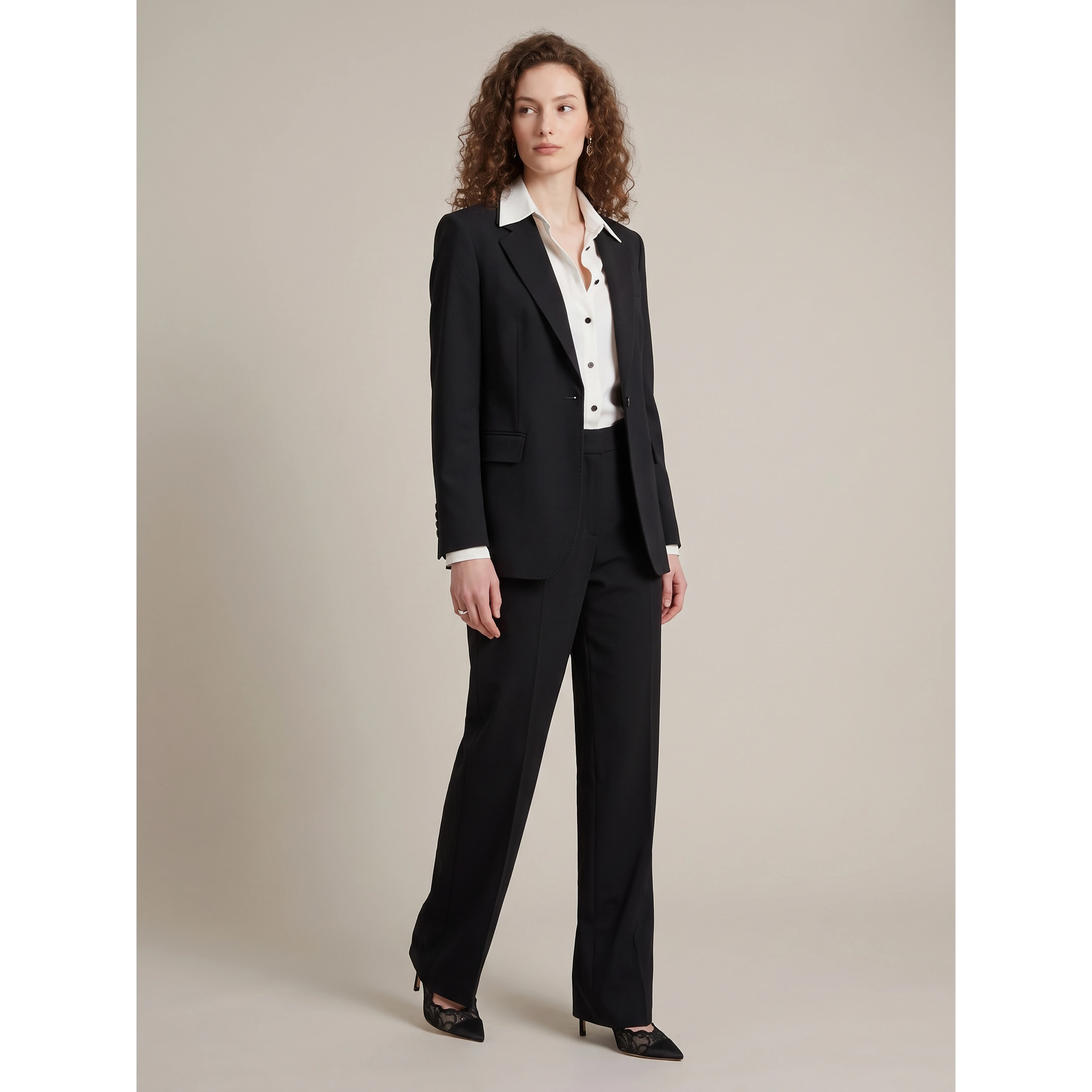 Single-breasted jacket in stretch canvas
