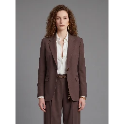Single-breasted jacket in stretch canvas