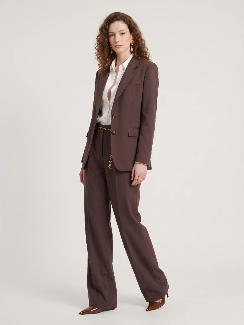 Single-breasted jacket in stretch canvas