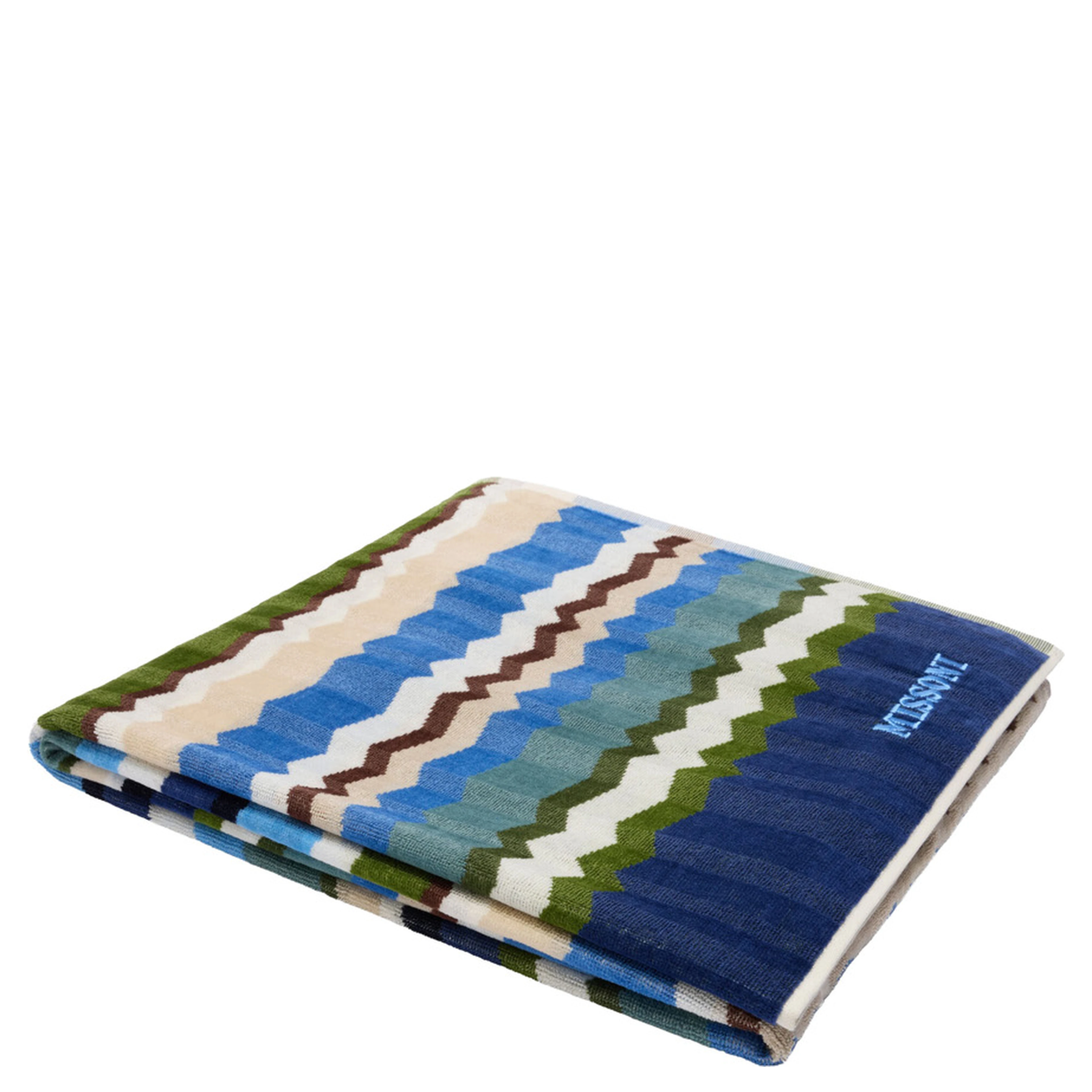 MISSONI HOME multicolour unisex beach towel with embroidered fabric