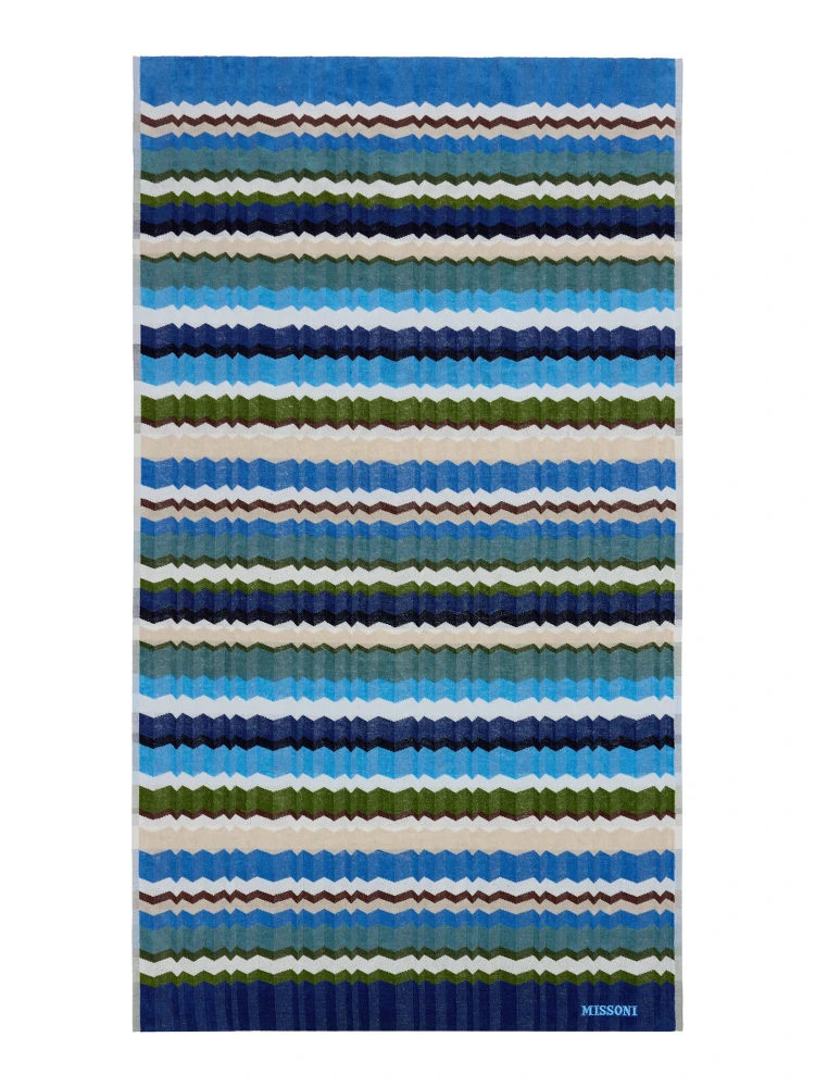 MISSONI HOME multicolour unisex beach towel with embroidered fabric alternative