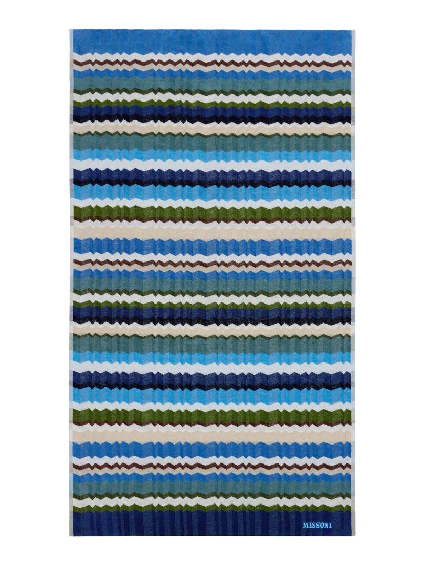 MISSONI HOME multicolour unisex beach towel with embroidered fabric