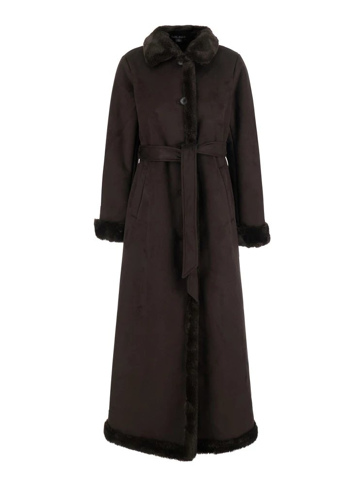 Coat FX SHEA MX-UNLINED with shirt collar and side pockets in brown for women
