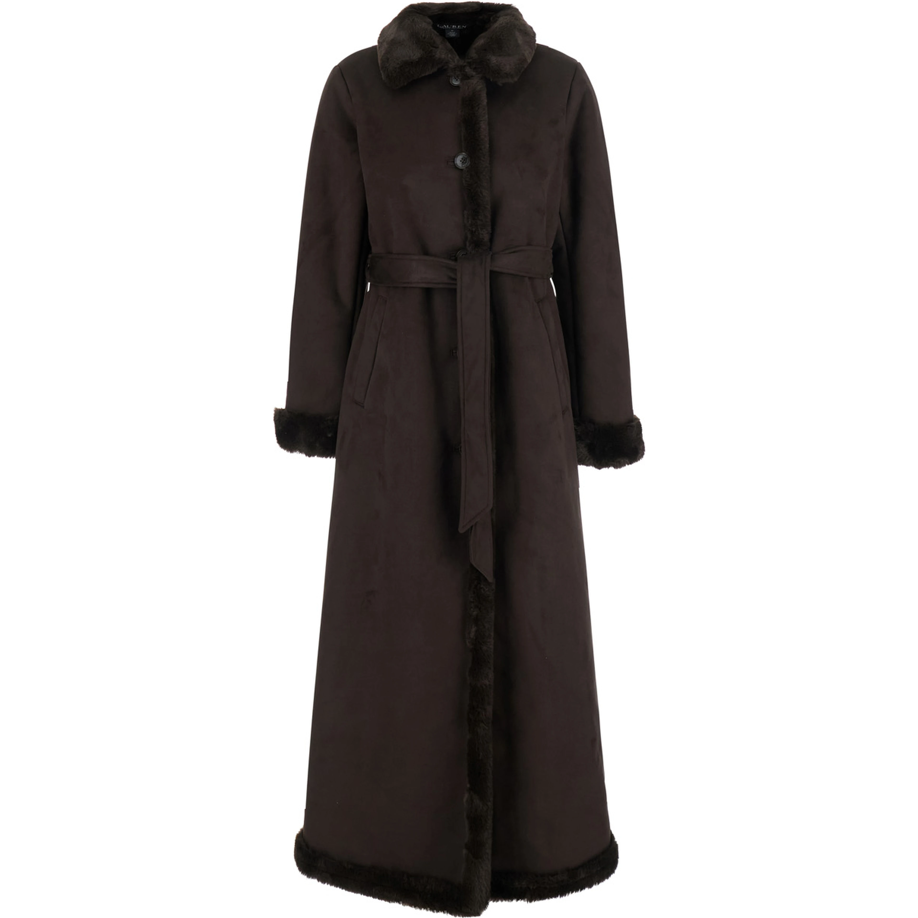 Coat FX SHEA MX-UNLINED with shirt collar and side pockets in brown for women
