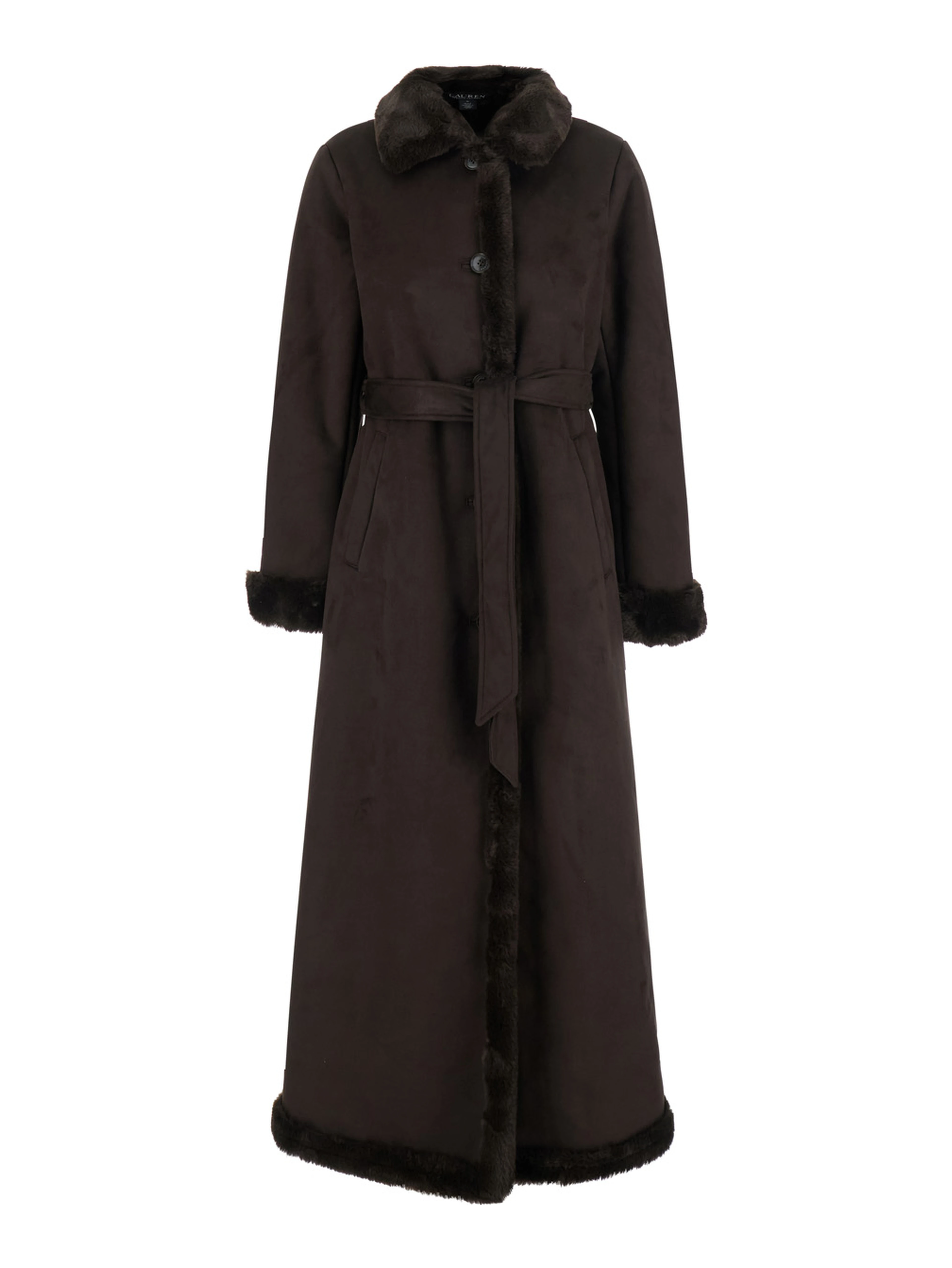 Coat FX SHEA MX-UNLINED with shirt collar and side pockets in brown for women