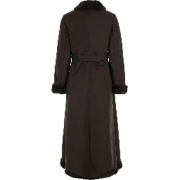 Coat FX SHEA MX-UNLINED with shirt collar and side pockets in brown for women