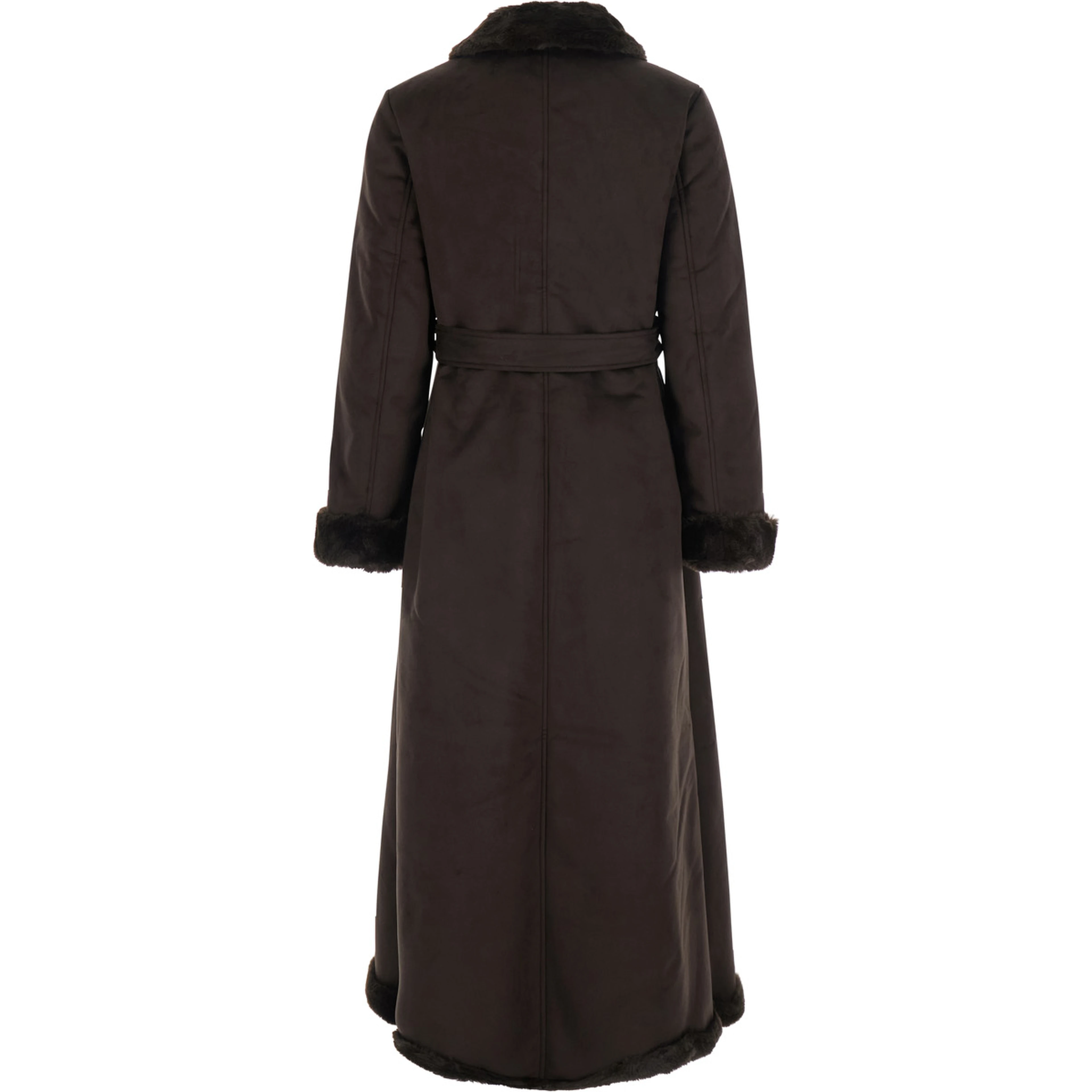 Coat FX SHEA MX-UNLINED with shirt collar and side pockets in brown for women