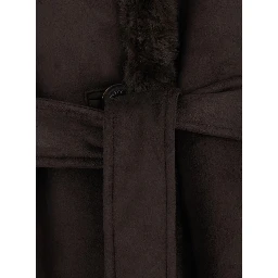 Coat FX SHEA MX-UNLINED with shirt collar and side pockets in brown for women