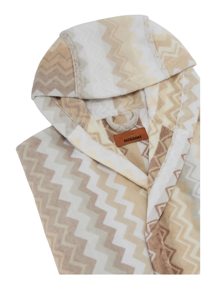 Multicolored fabric hooded bathrobe for men alternative